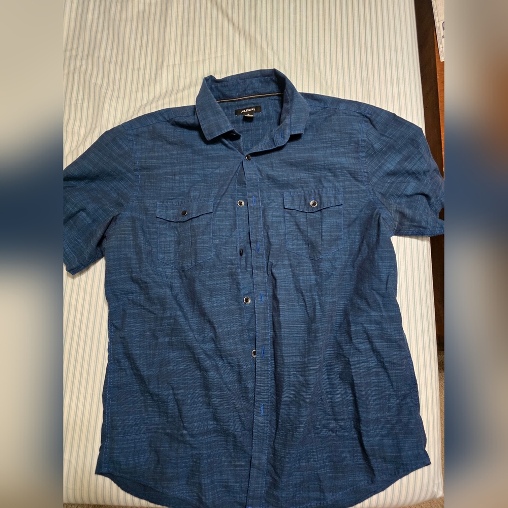 Alfani Blue Lightweight Denim Shirt Jacket